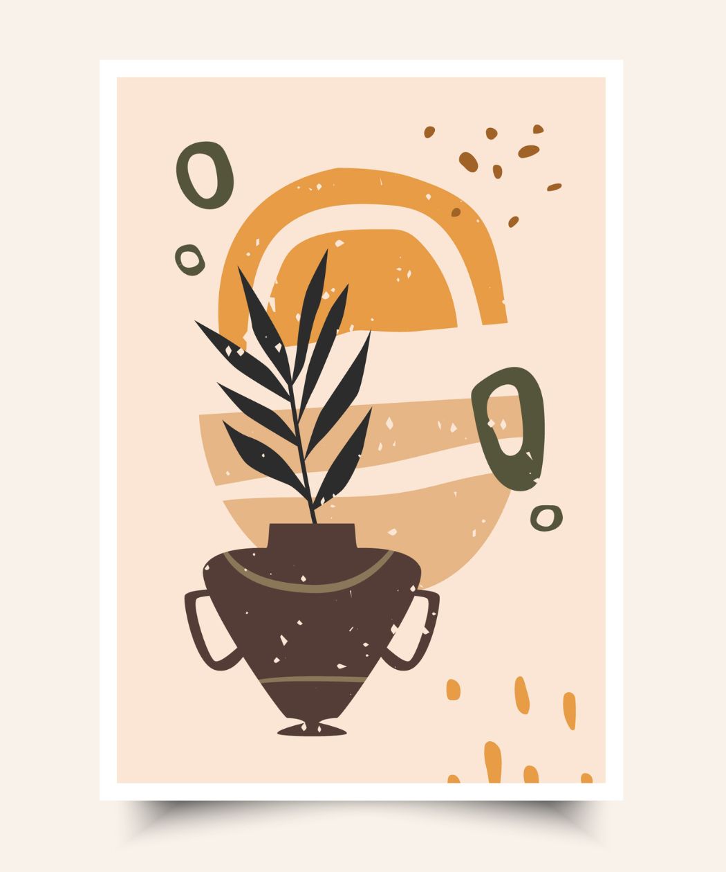 Hand drawn flat design boho wall art Fream