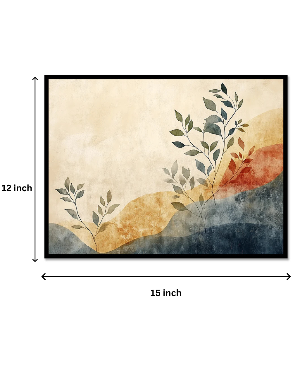 Boho Bliss Abstract Leaves Wall Art – Minimalist Botanical Print for Living Room - Image 4